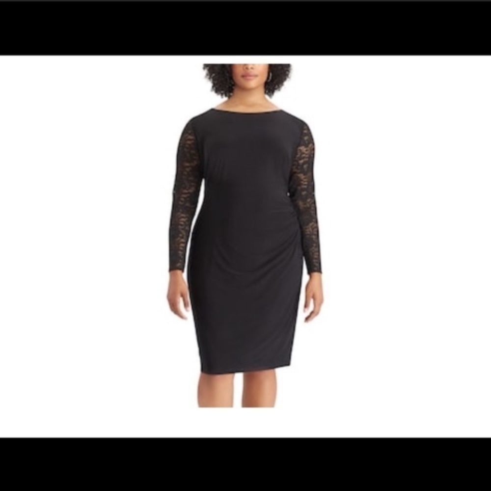 Chaps‎ women's plus Lace sleeve sheath dress NWT